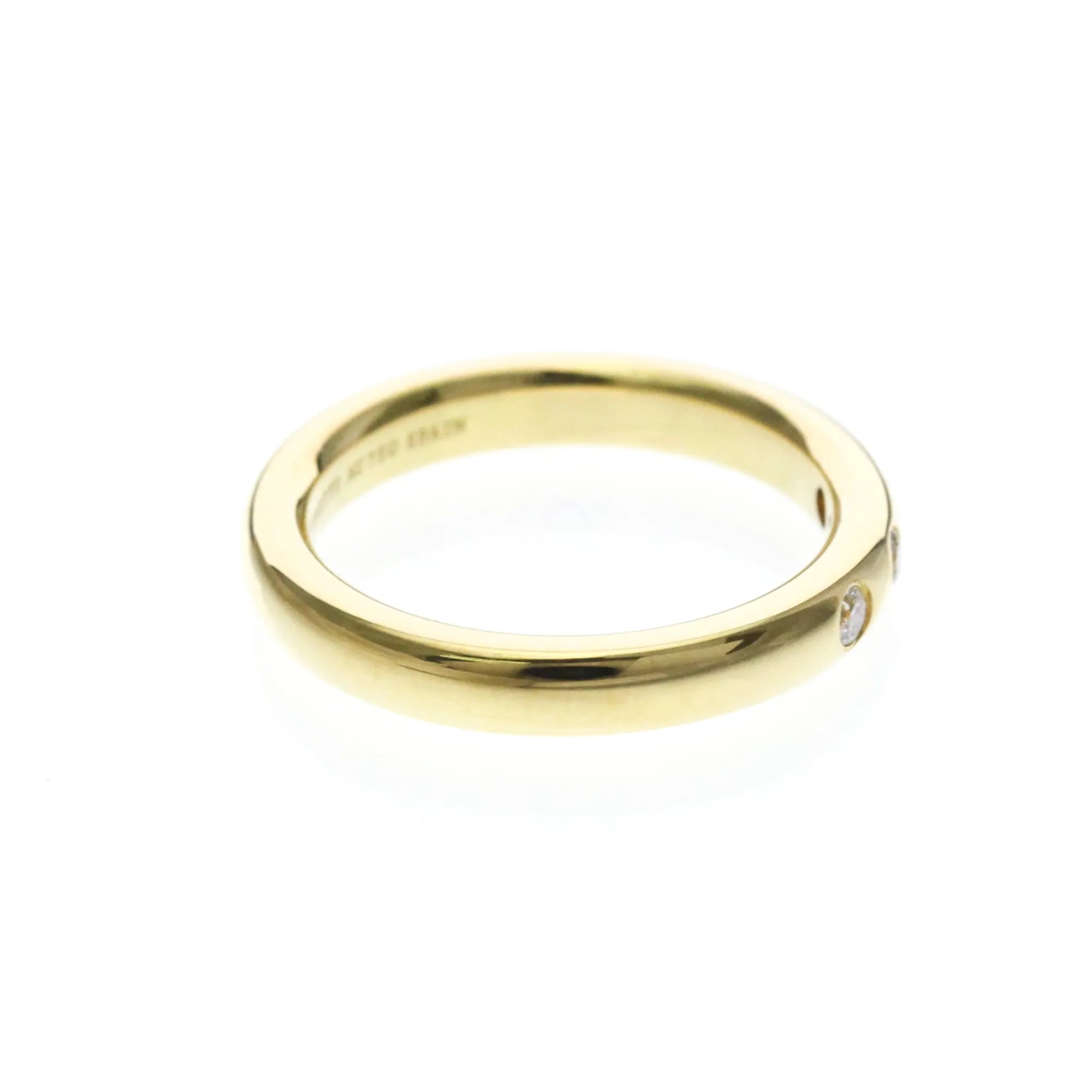 Tiffany & Co. Elsa Peretti 3 Diamond Stacking Band 18K Yellow Gold With Diamonds Gold Yellow_Gold Ring Jewelry (Pre-Owned)