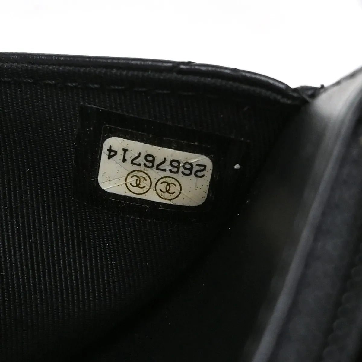 Chanel Lucky Charms Reissue 2.55 Wallet On Chain Quilted Calfskin Black Leather Shoulder Bag Bag (Pre-Owned)