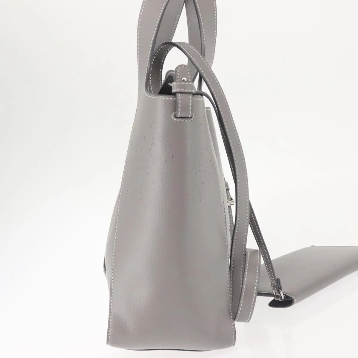 Stella Mccartney Alter Tote Leather Gray Leather Tote Bag Bag (Pre-Owned)