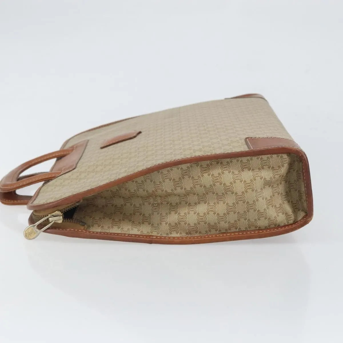 Celine Vintage Macadam Canvas Beige Canvas Handbag (Pre-Owned)