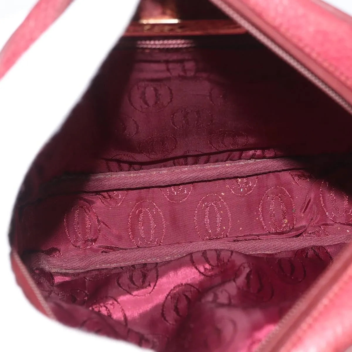 Cartier Tasseled Must De Cartier Leather Burgundy Leather Shoulder Bag Bag (Pre-Owned)