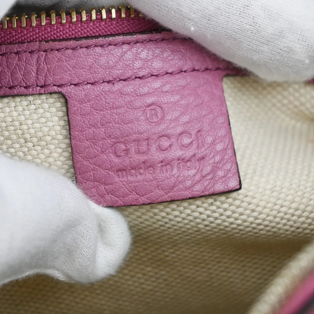 Gucci Soho Boston Leather Pink Leather Handbag (Pre-Owned)