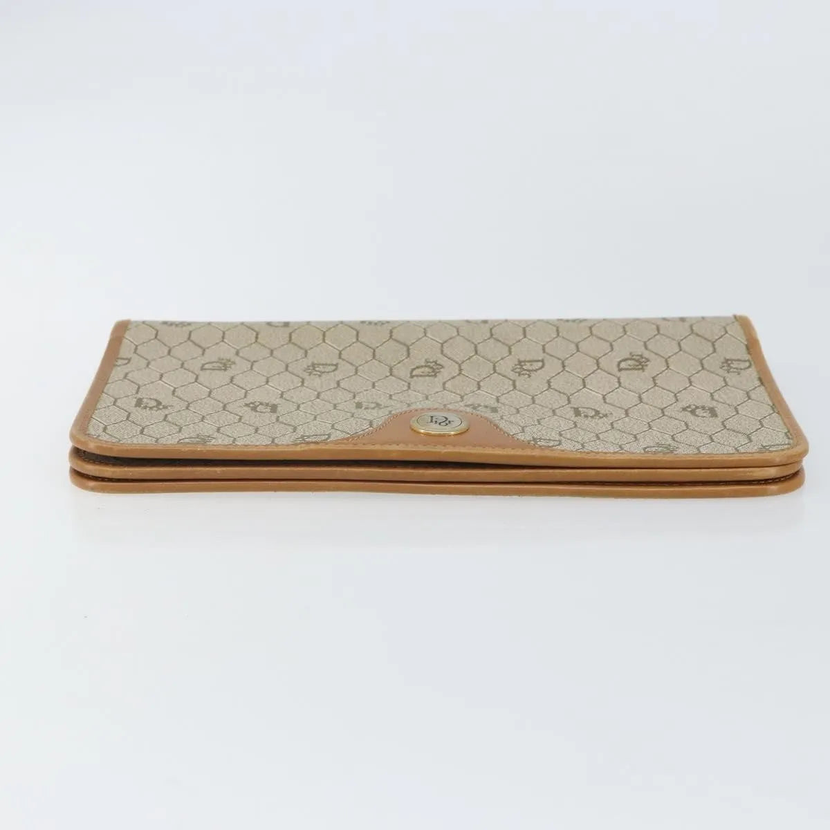Christian Dior Vintage Honeycomb Clutch Canvas Beige Canvas Clutche & Pouche Bag (Pre-Owned)