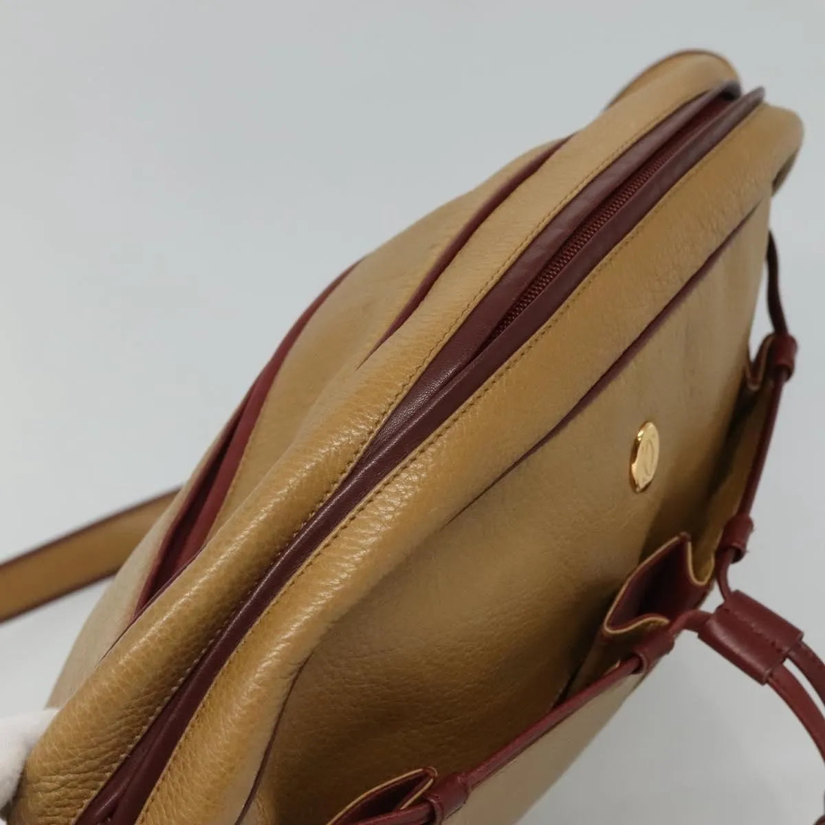 Cartier Tasseled Must De Cartier Leather Beige Leather Shoulder Bag Bag (Pre-Owned)