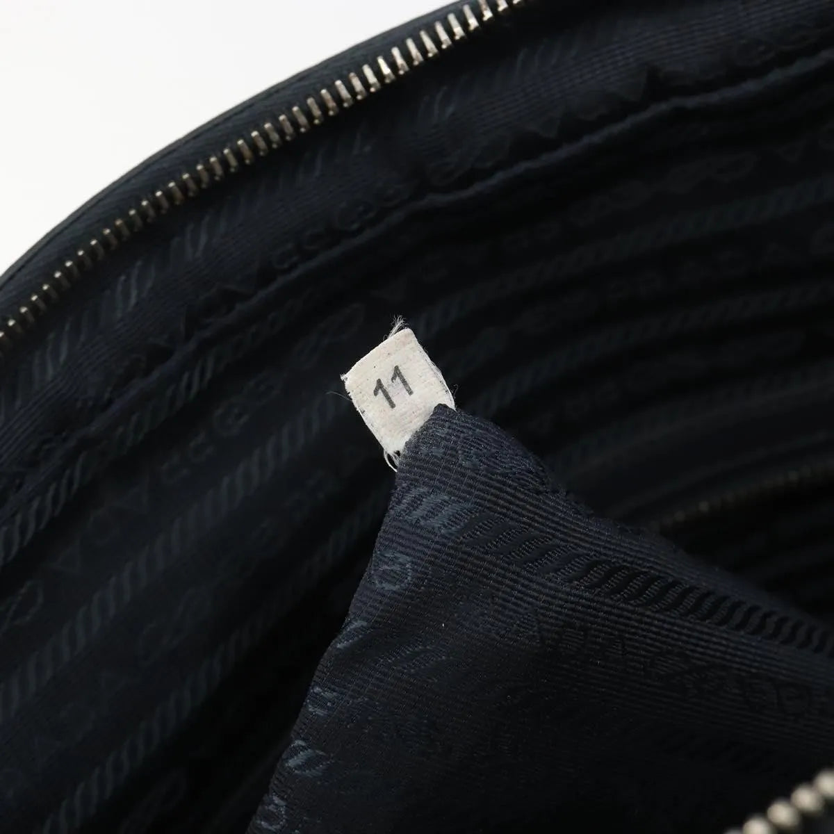 Prada Zip Around Saffiano Leather Navy Leather Briefcase Bag (Pre-Owned)