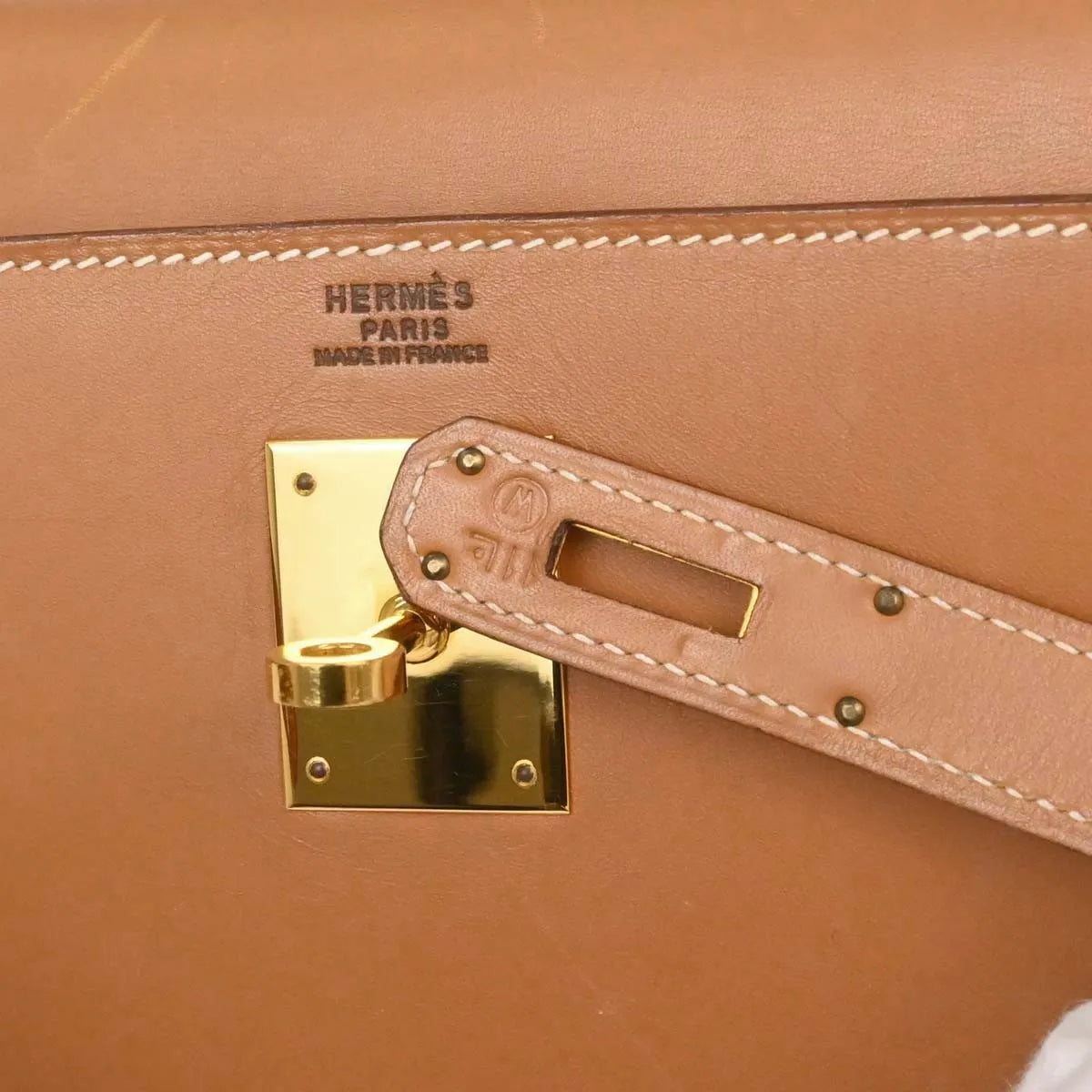 Hermes Kelly Sellier Chamonix Neutral Leather Handbag (Pre-Owned)