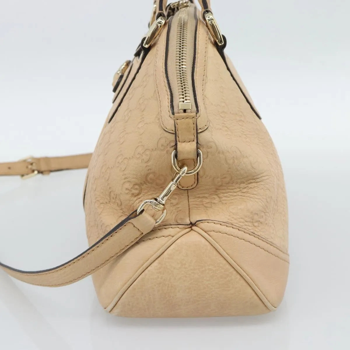 Gucci New Pelham Tote Guccissima Leather Beige Leather Handbag (Pre-Owned)