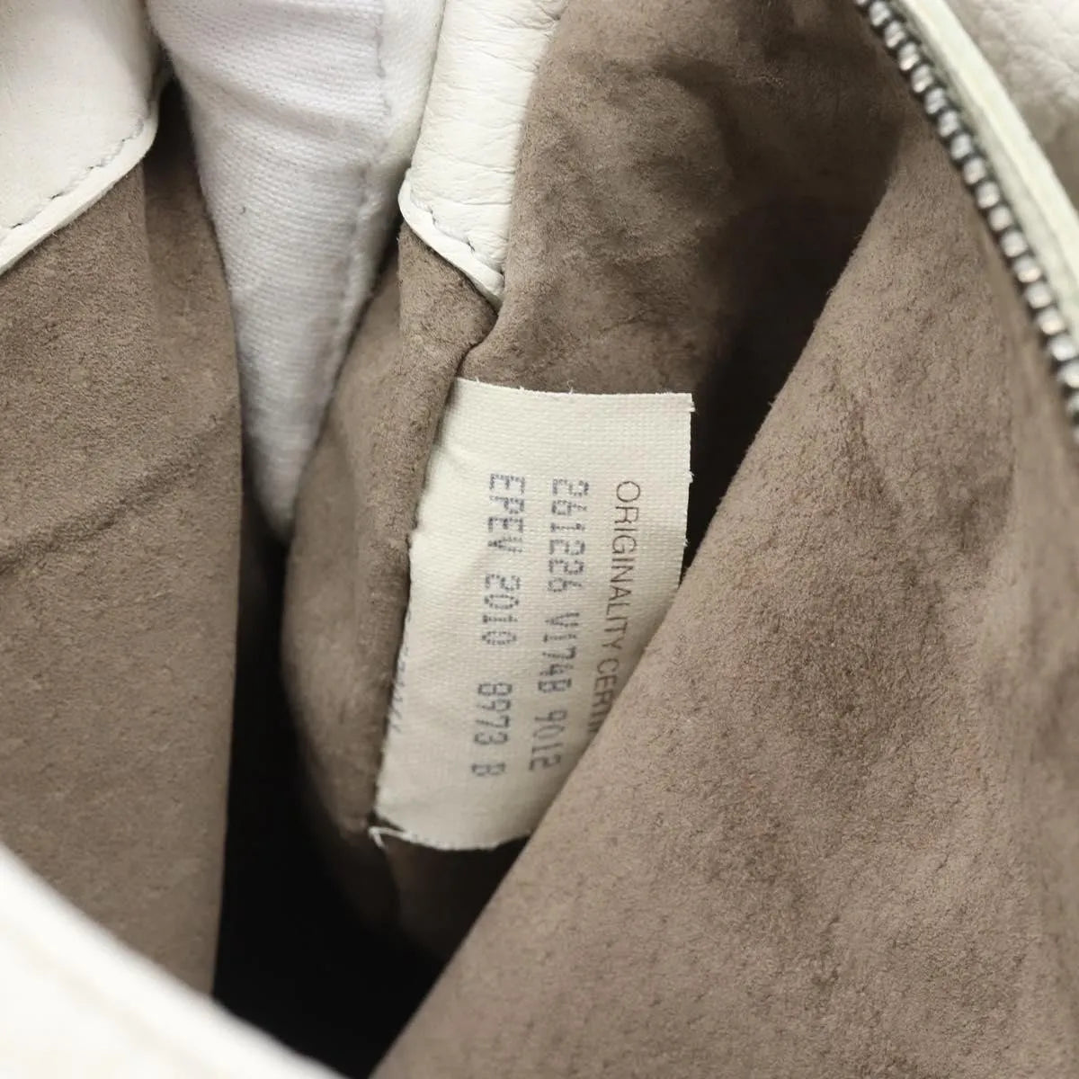 Bottega Veneta Belted Tote Intrecciato Nappa White Leather Tote Bag Bag (Pre-Owned)