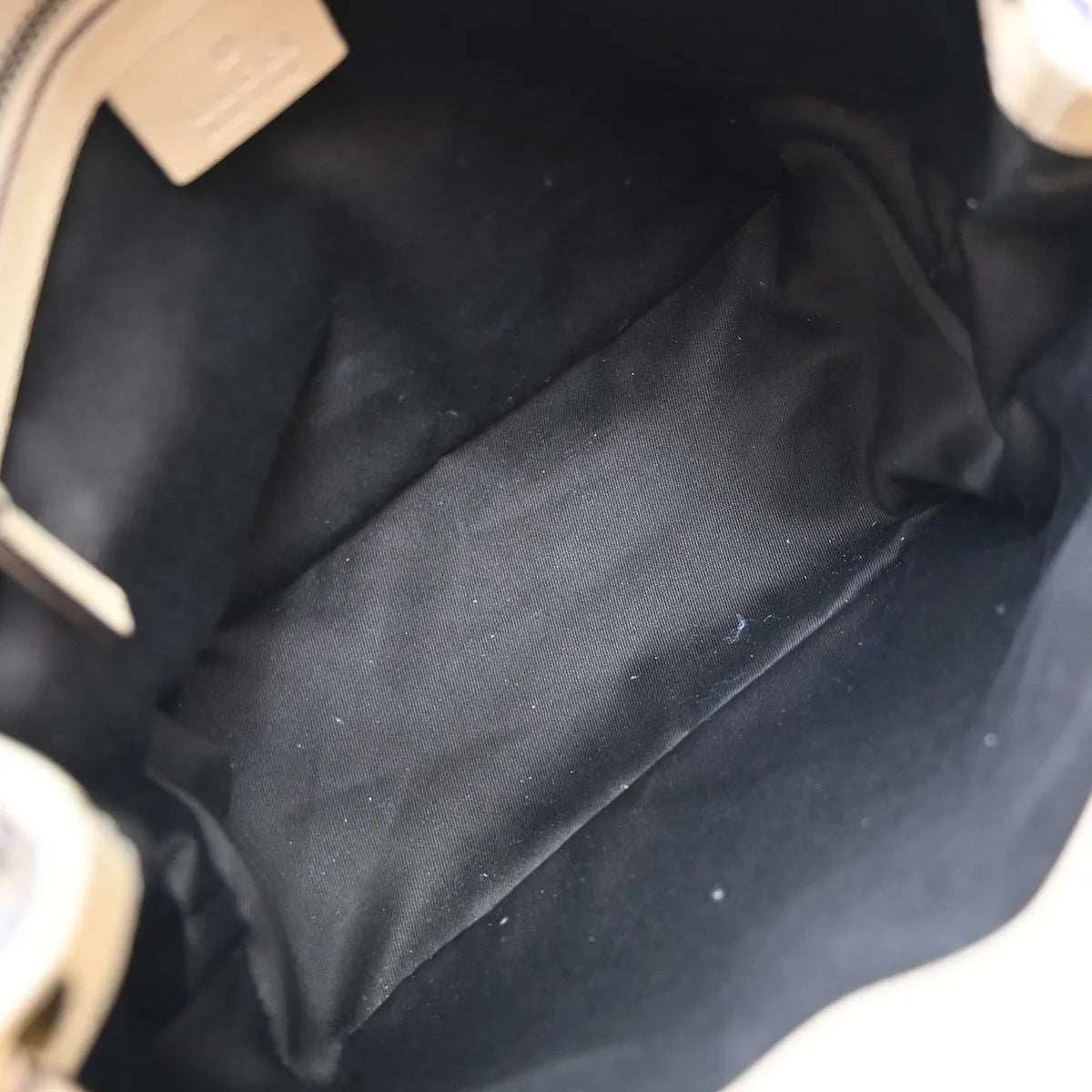 Gucci Miss Gg Tote Gg Canvas With Leather Beige Canvas Handbag (Pre-Owned)