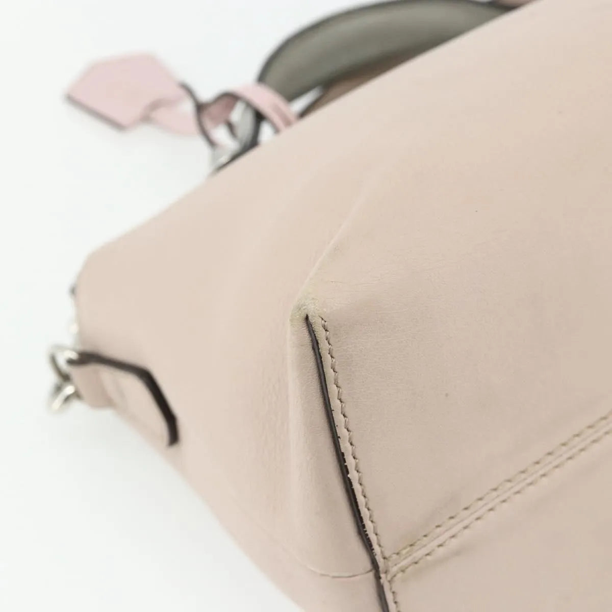 Fendi By The Way Satchel Leather Beige Leather Handbag (Pre-Owned)