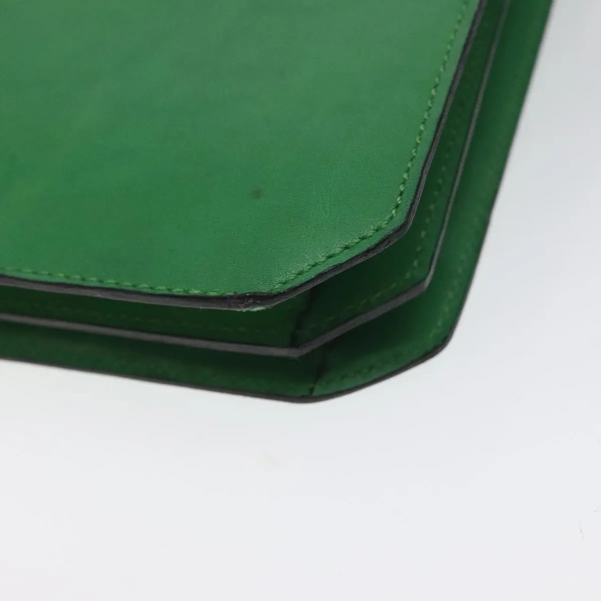 Celine Vintage Leather Green Leather Handbag (Pre-Owned)