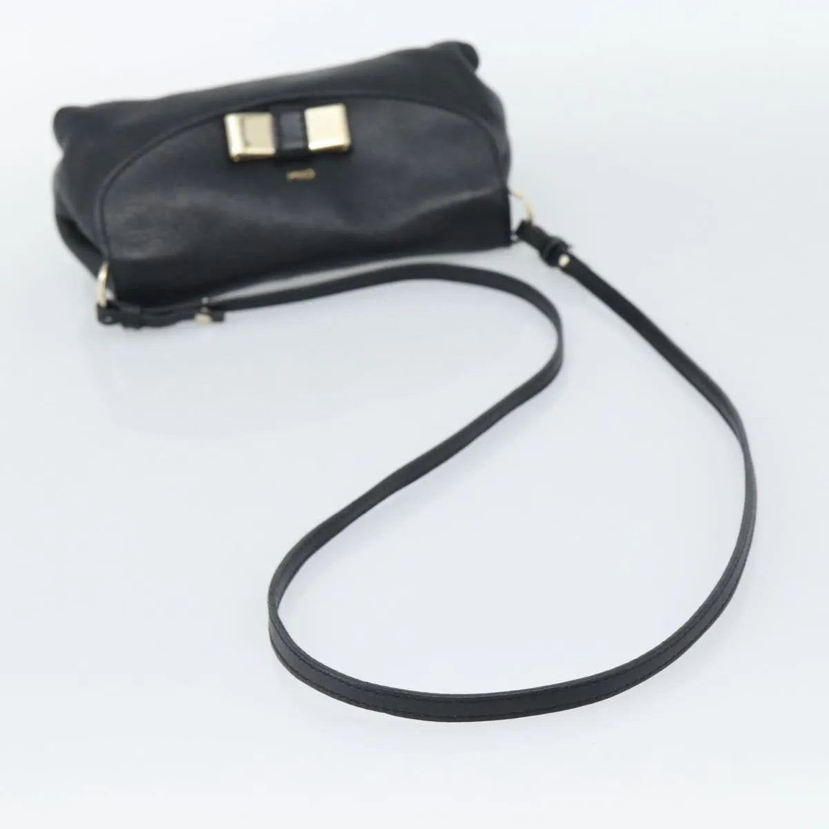 Chloe Lily Leather Black Leather Shoulder Bag Bag (Pre-Owned)