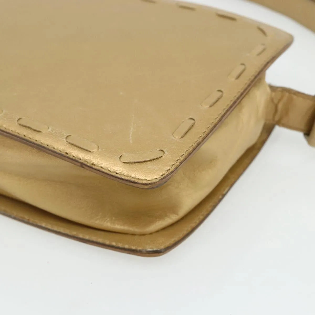 Bottega Veneta Vintage Leather Gold Leather Shoulder Bag Bag (Pre-Owned)