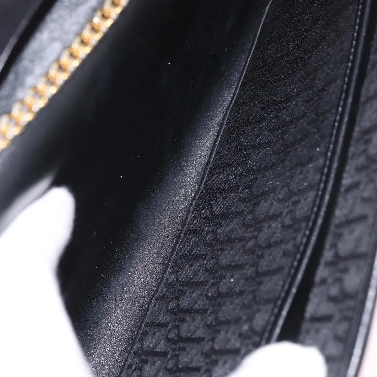 Christian Dior Vintage Honeycomb Chain Canvas Black Canvas Shoulder Bag Bag (Pre-Owned)