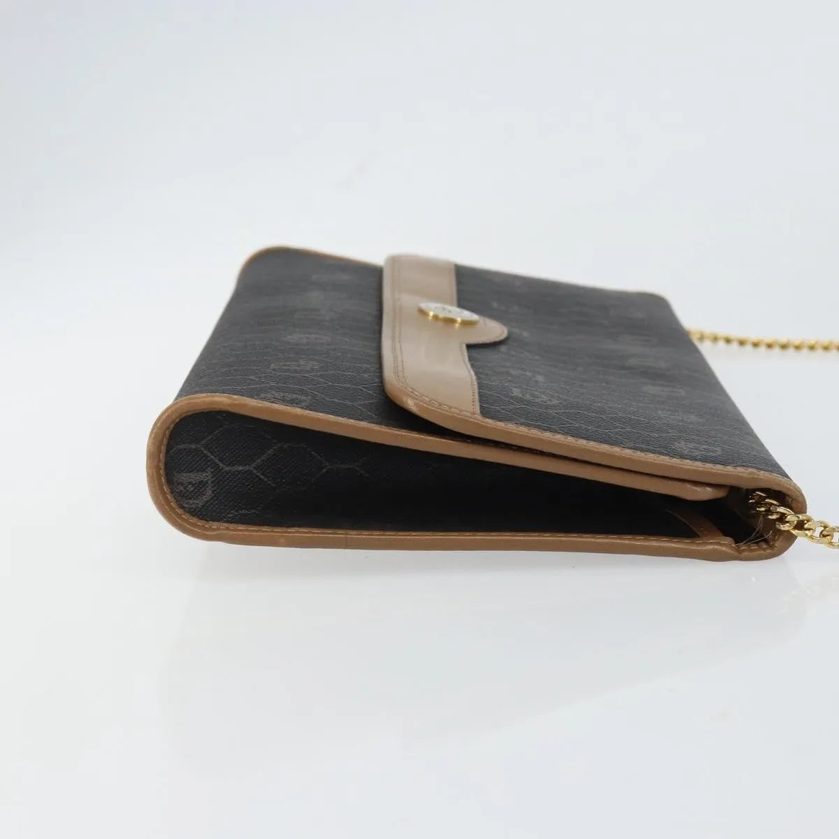 Christian Dior Vintage Honeycomb Chain Canvas Black Canvas Shoulder Bag Bag (Pre-Owned)