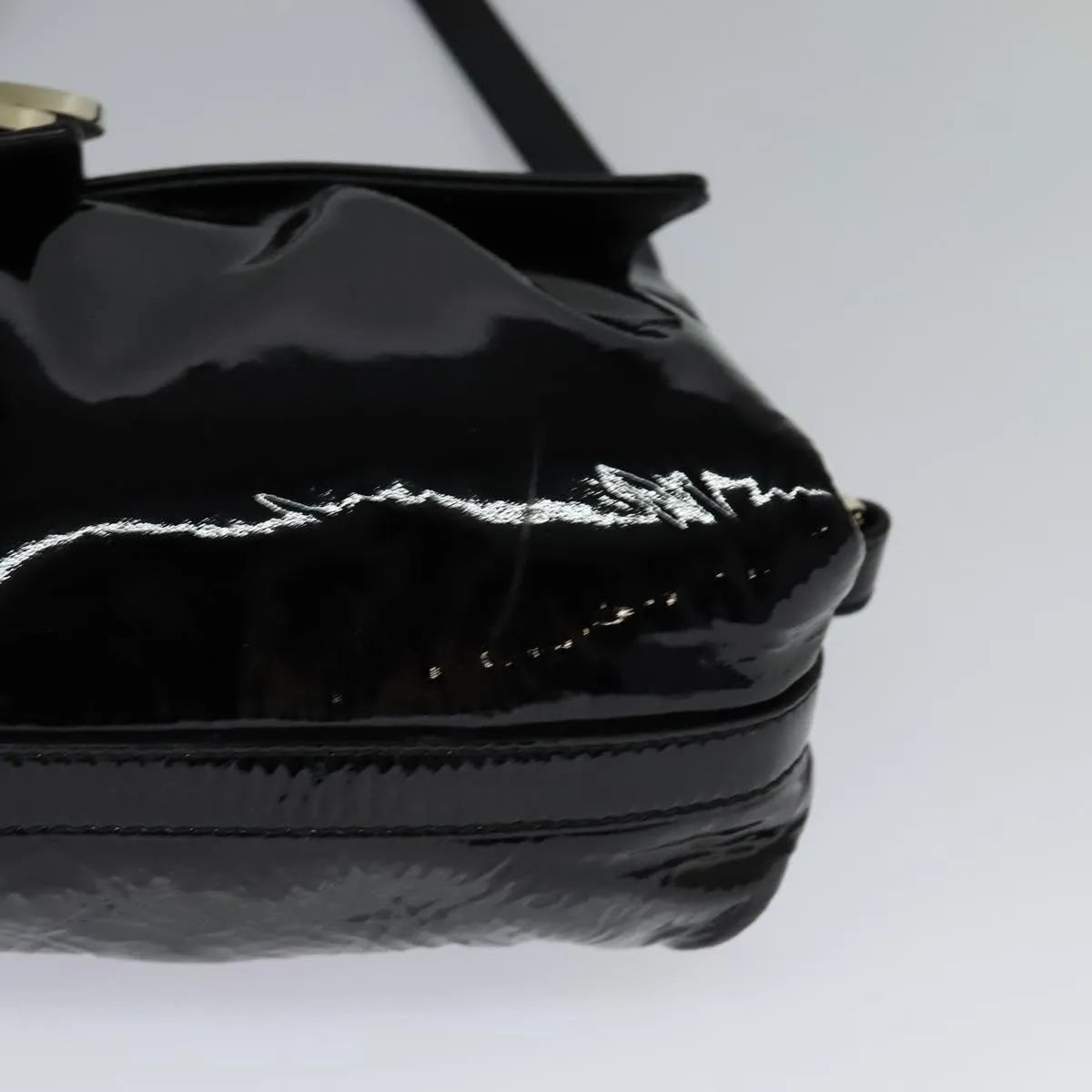 Bvlgari Chandra Flap Enamel Black Patent_Leather Shoulder Bag Bag (Pre-Owned)