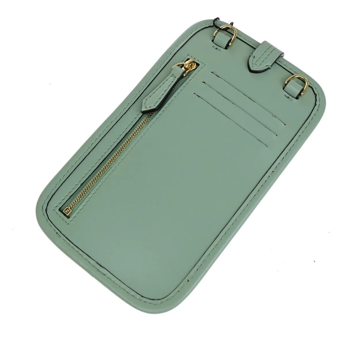 Fendi Smartphone Case Leather Green Leather Bag (Pre-Owned)