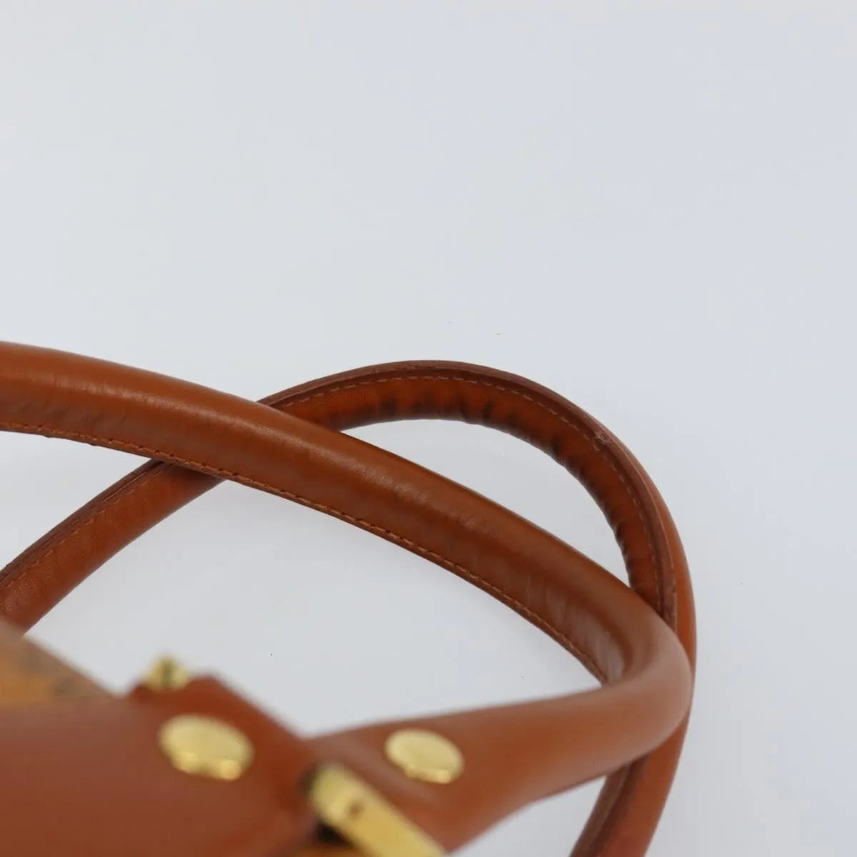 MCM Visetos Logogramme Canvas And Leather Brown Leather Handbag (Pre-Owned)
