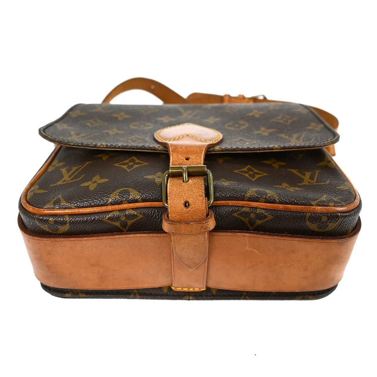 Louis Vuitton Cartouchiere Monogram Canvas Brown Canvas Shoulder Bag Bag (Pre-Owned)