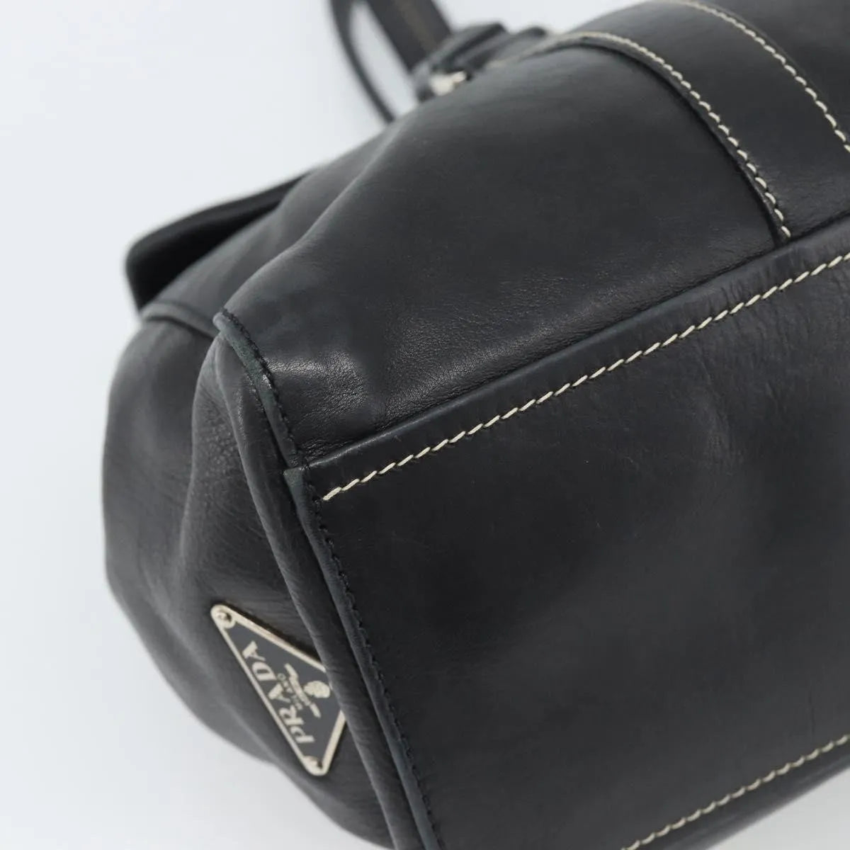 Prada Convertible Shopping Tote Saffiano Leather Saffiano Leather Black Leather Tote Bag Bag (Pre-Owned)