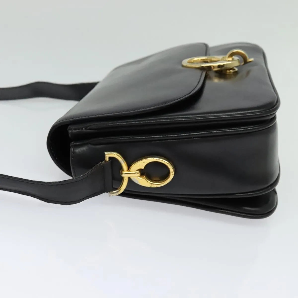 Celine Vintage Leather Black Leather Shoulder Bag Bag (Pre-Owned)