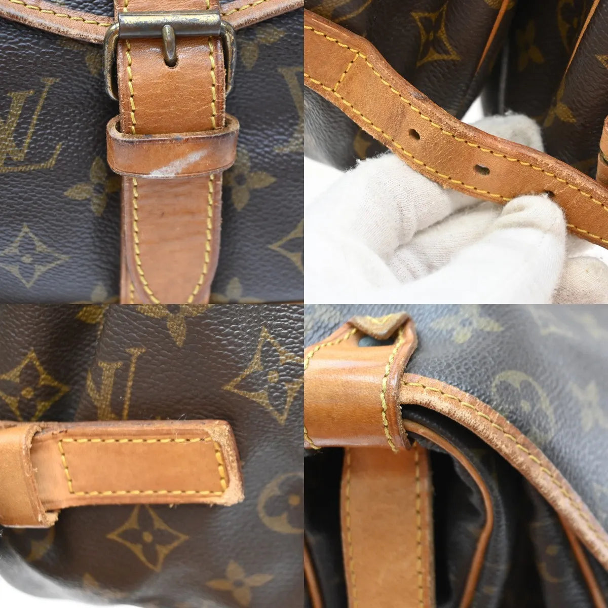 Louis Vuitton Saumur Monogram Canvas Brown Canvas Shoulder Bag Bag (Pre-Owned)
