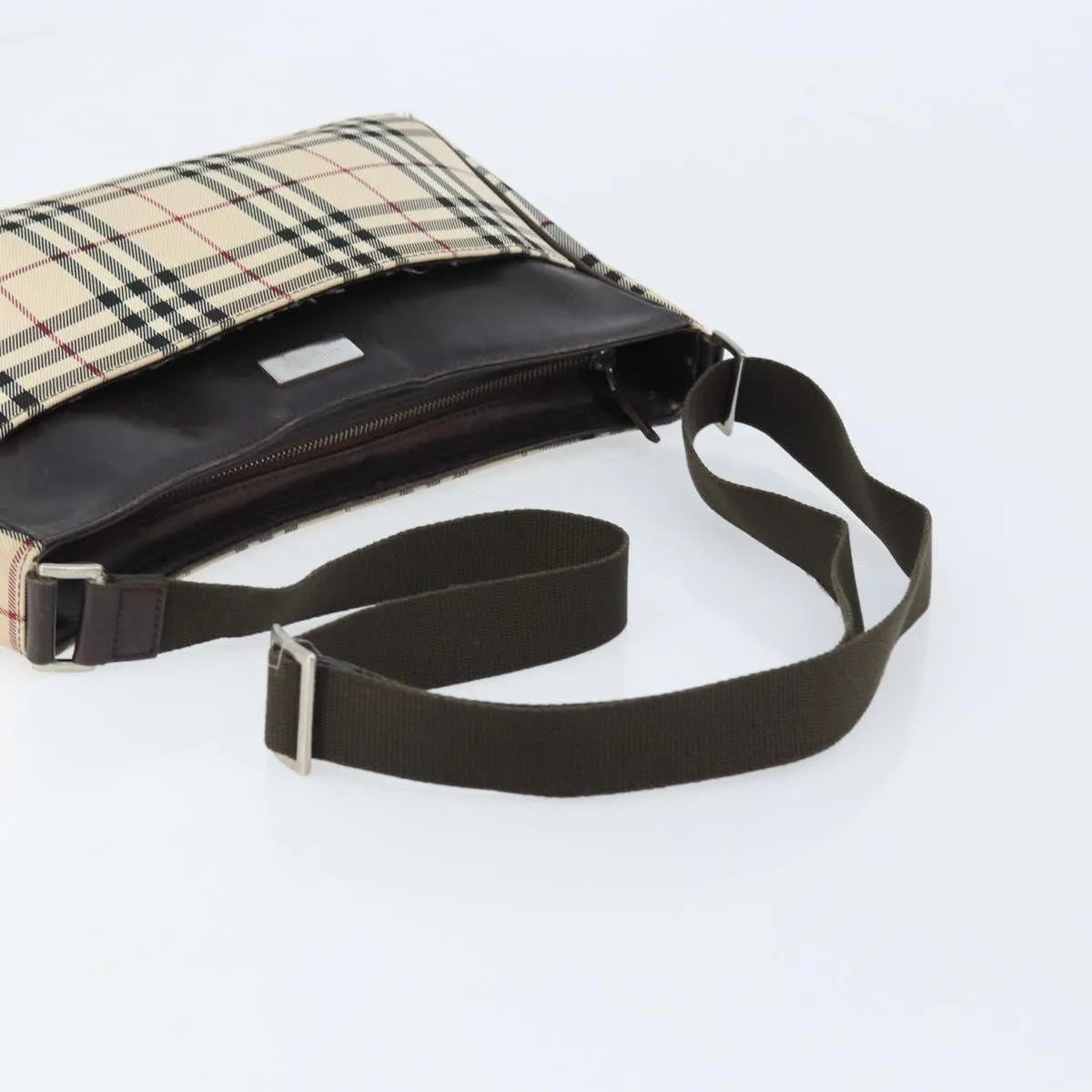 Burberry Nova Check Canvas And Leather Beige Canvas Shoulder Bag Bag (Pre-Owned)