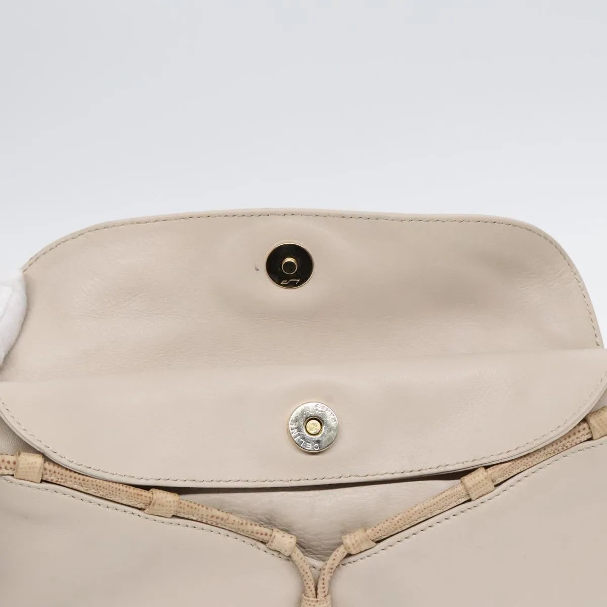 Celine Horse Carriage Leather Beige Leather Shoulder Bag Bag (Pre-Owned)