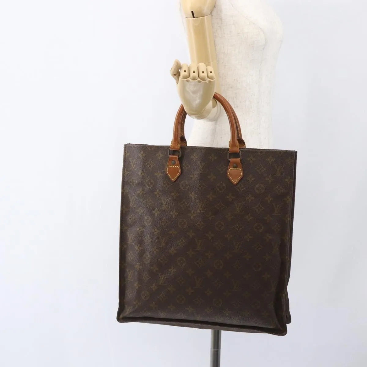Louis Vuitton Sac Plat Monogram Brown Canvas Tote Bag Bag (Pre-Owned)