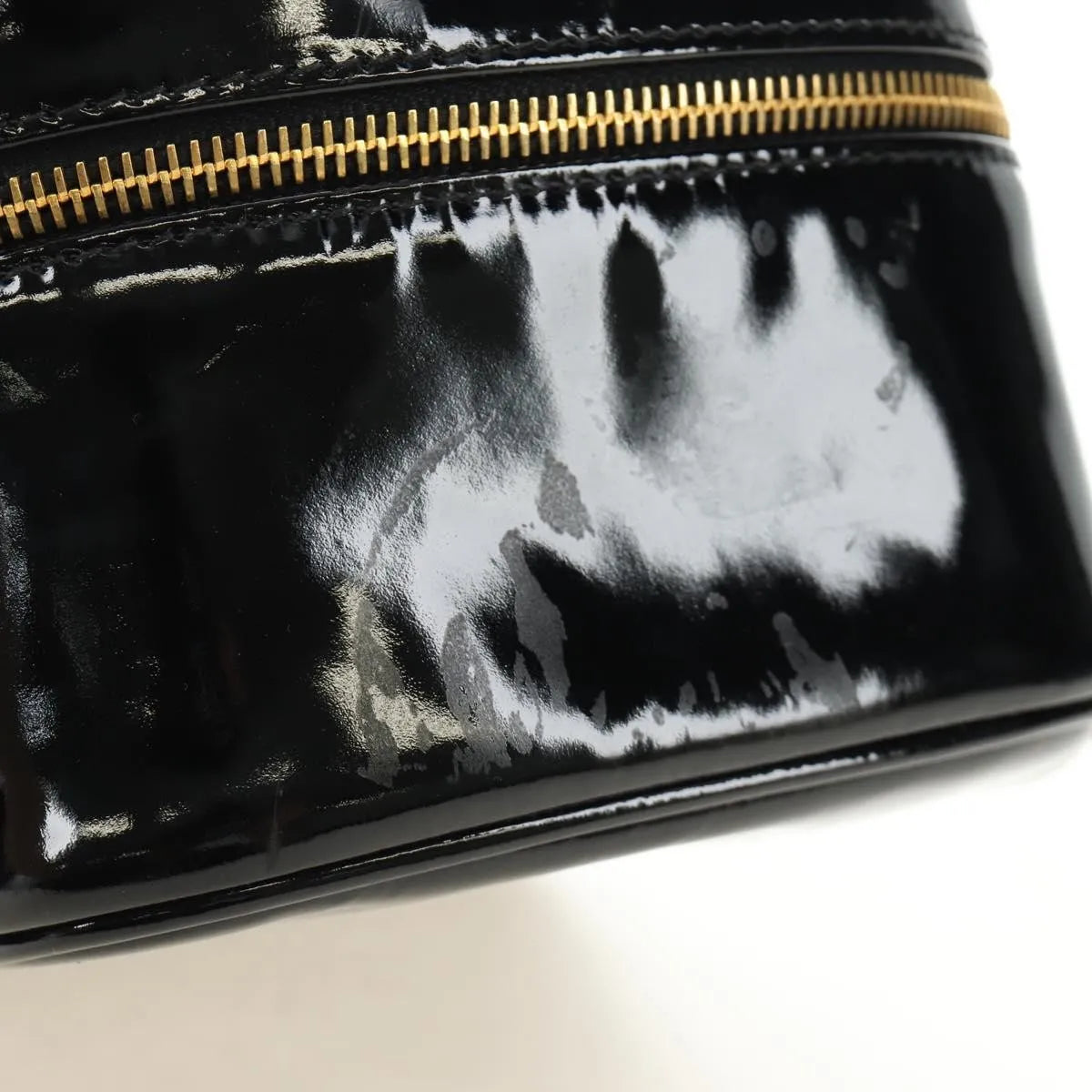 Chanel Vintage Timeless Cosmetic Case Patent Black Patent_Leather Handbag (Pre-Owned)