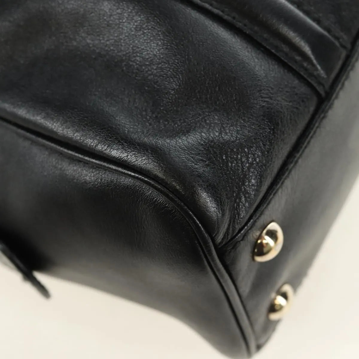 Gucci Britt Boston Duffle Leather Black Leather Handbag (Pre-Owned)