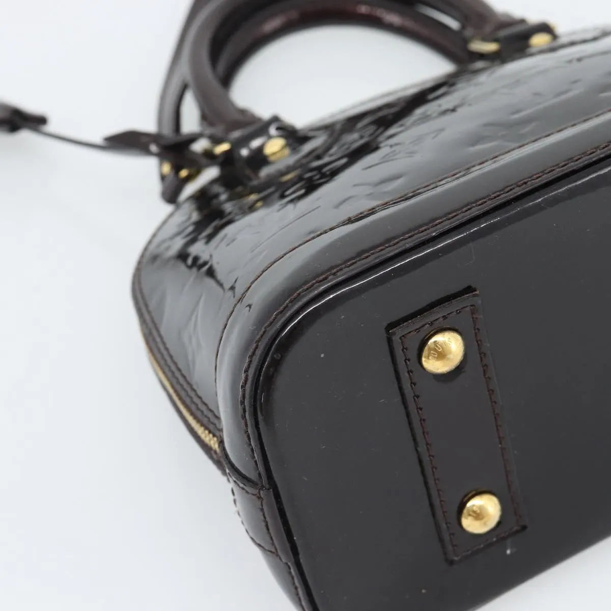 Louis Vuitton Alma Patent Leather Brown Patent_Leather Handbag (Pre-Owned)