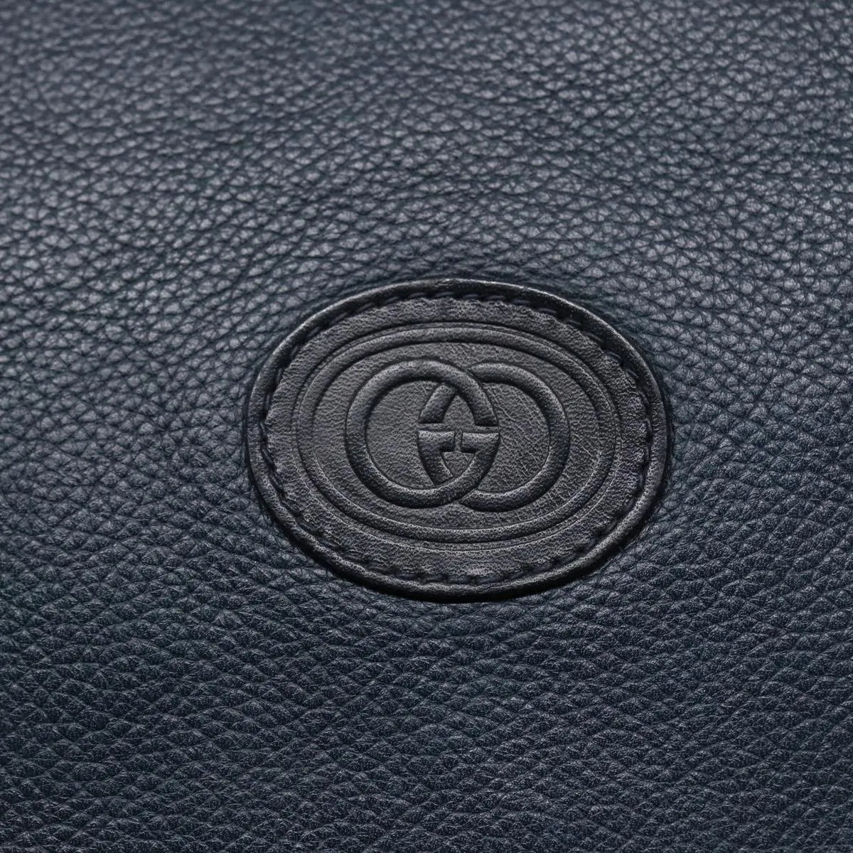 Gucci Vintage Leather Navy Leather Shoulder Bag Bag (Pre-Owned)
