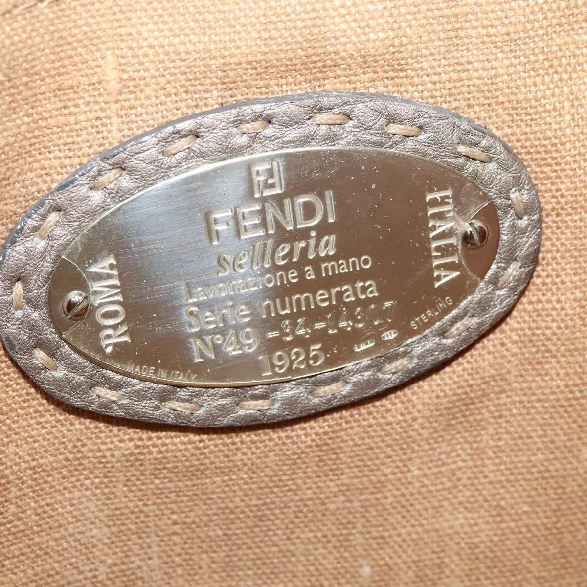 Fendi Selleria Shoulder Bag Leather Gray Leather Shoulder Bag Bag (Pre-Owned)