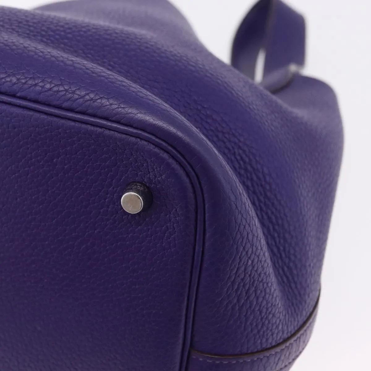 Hermes Picotin Lock Clemence Purple Leather Handbag (Pre-Owned)