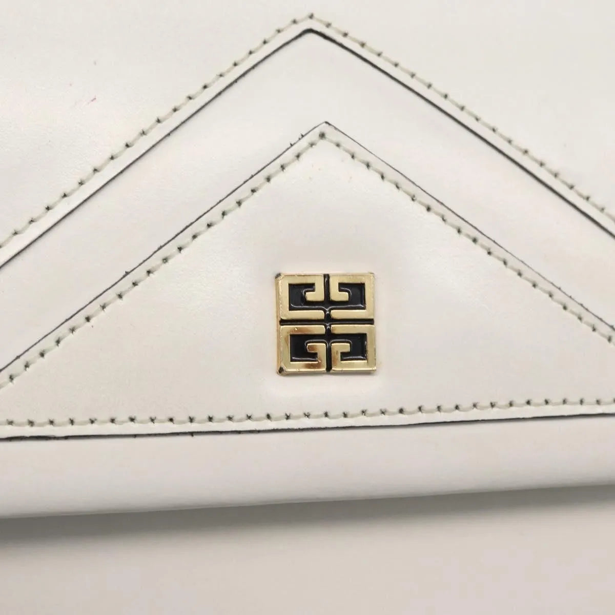 Givenchy Vintage 4G Leather White_Gold Leather Shoulder Bag Bag (Pre-Owned)