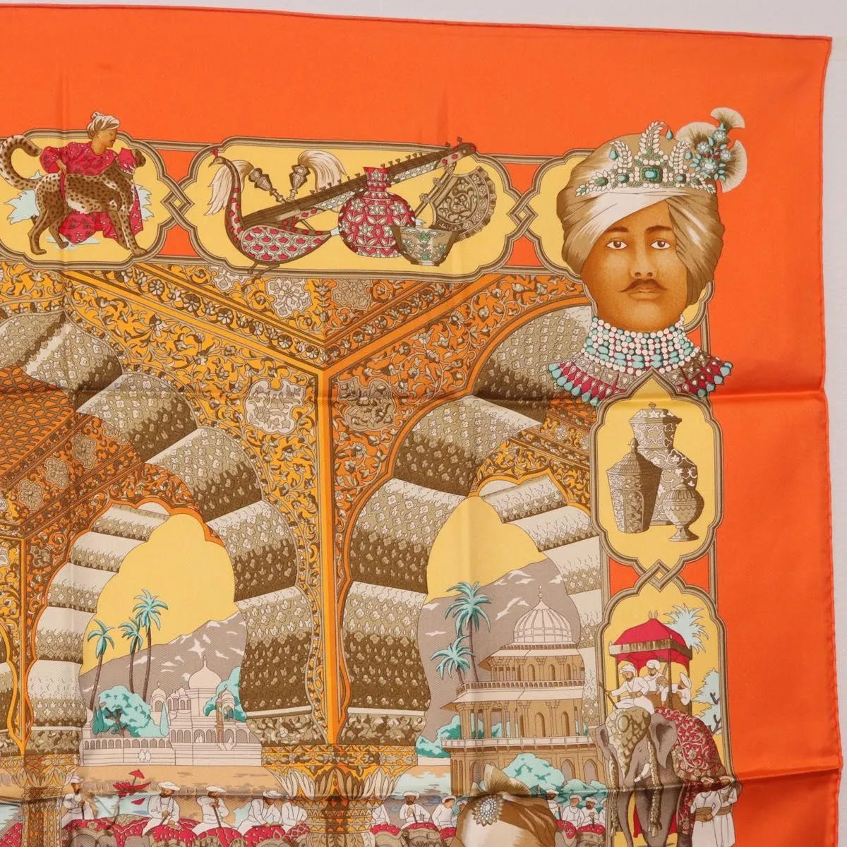 Hermes Carré 90 Silk Multicolor Orange Silk Scarve & Shawl Accessory (Pre-Owned)
