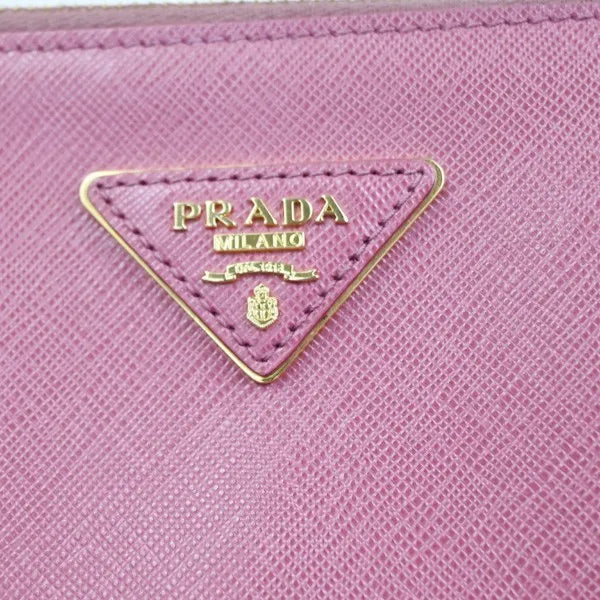 Prada Lux Open Tote Saffiano Leather Pink Leather Tote Bag Bag (Pre-Owned)