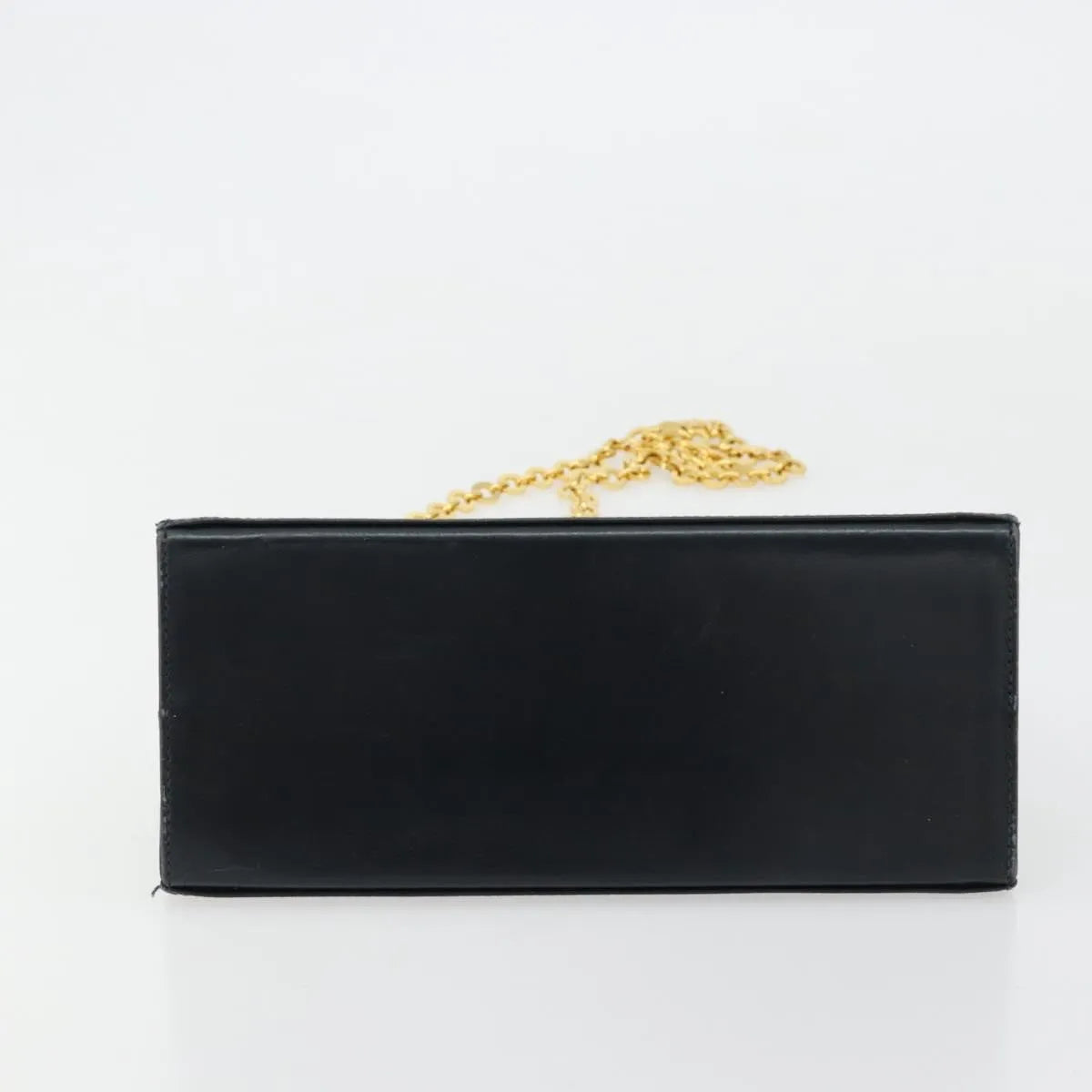 Salvatore Ferragamo Gancini Chain Leather Navy Leather Shoulder Bag Bag (Pre-Owned)