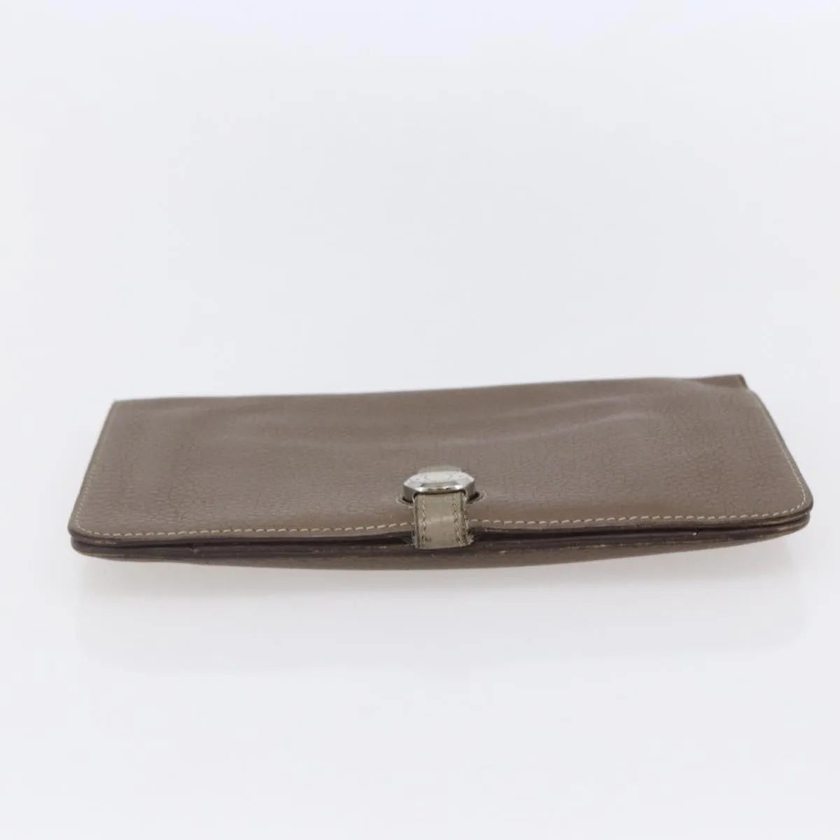 Hermes Dogon Duo Combined Wallet Leather Gray Leather Wallets Accessory (Pre-Owned)
