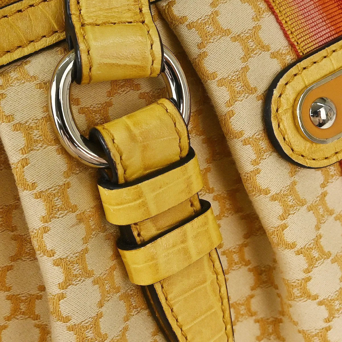Celine Handbag Canvas Yellow Canvas Handbag (Pre-Owned)