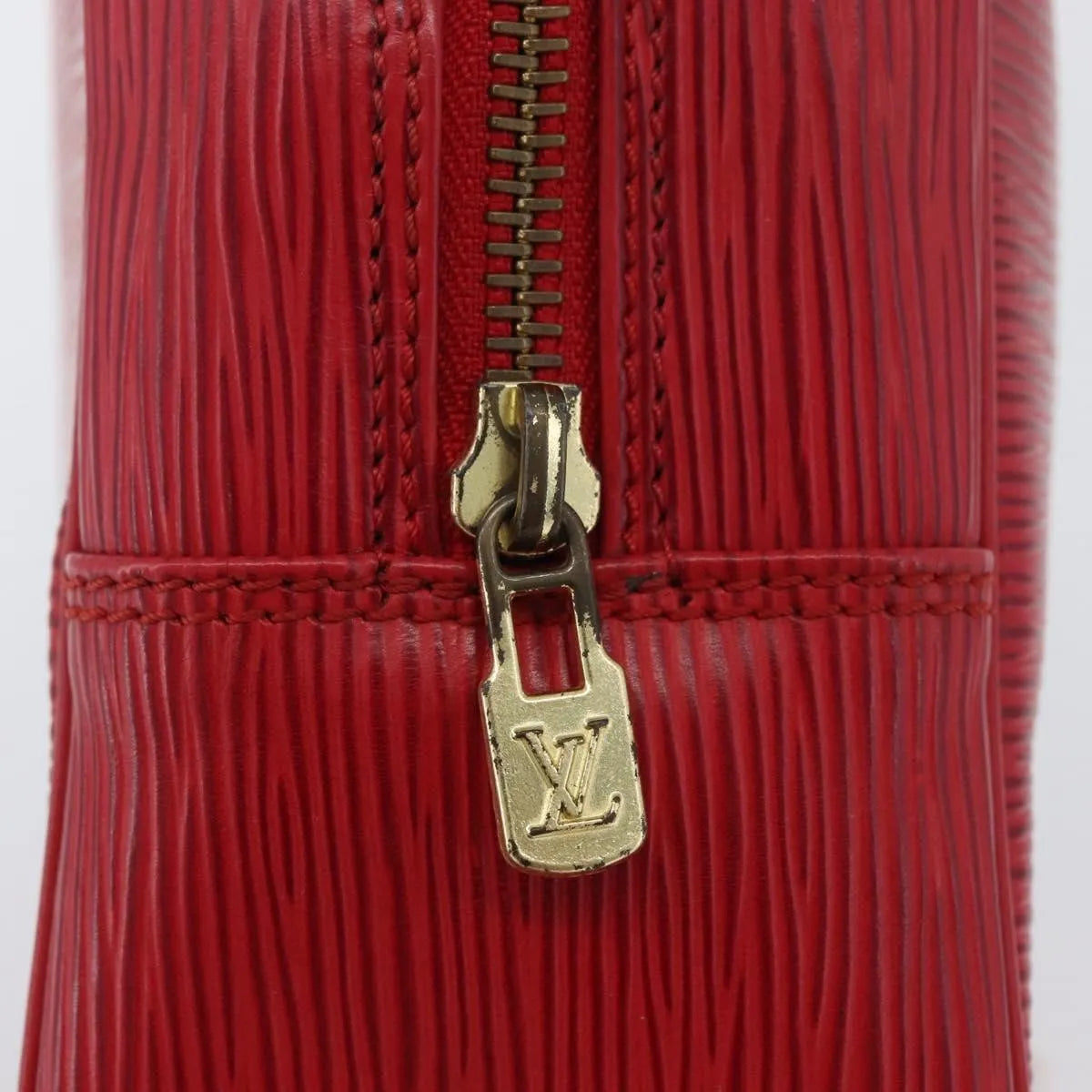 Louis Vuitton Trousse Toiletry Monogram Canvas Red Leather Clutche & Pouche Bag (Pre-Owned)