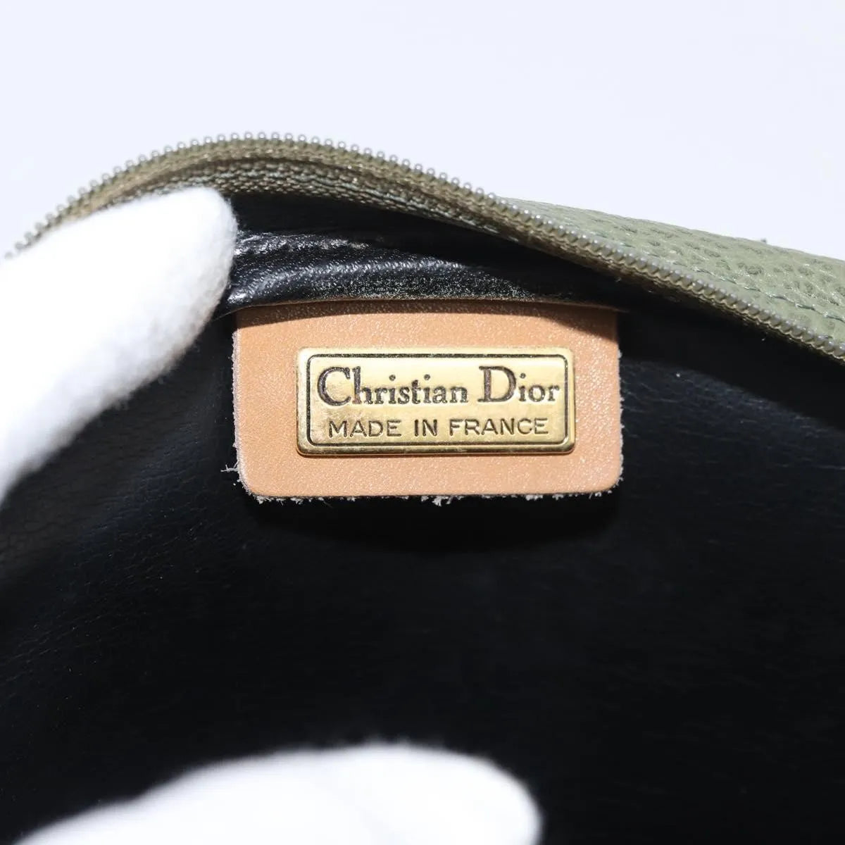 Christian Dior Cd Shoulder Bag Leather Green Leather Shoulder Bag Bag (Pre-Owned)