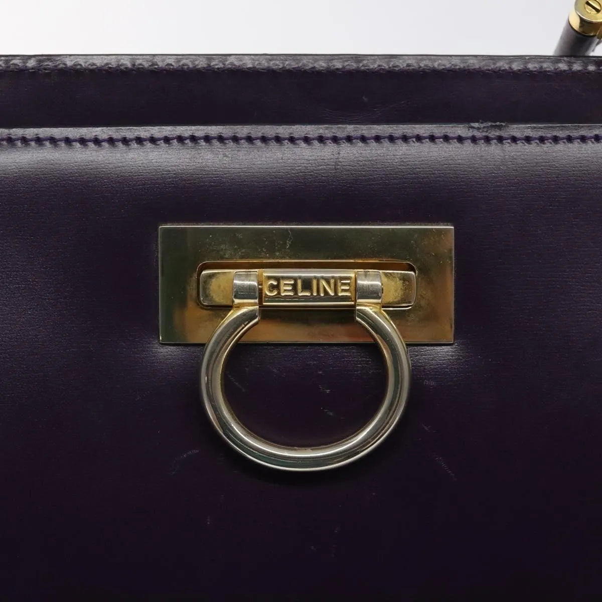 Celine Vintage Leather Purple Leather Handbag (Pre-Owned)