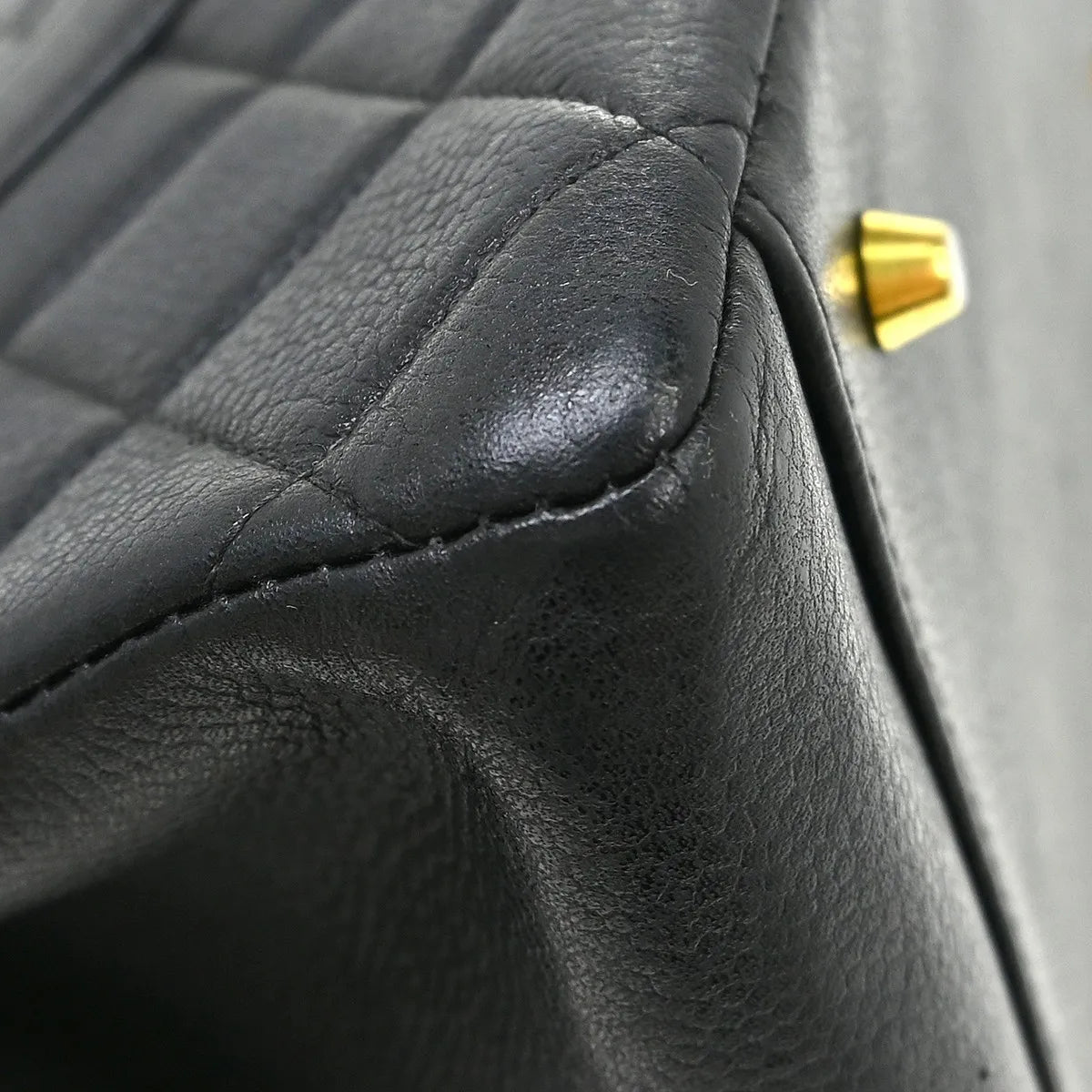 Chanel Vintage Grand Shopping Tote Quilted Caviar Black Leather Tote Bag Bag (Pre-Owned)