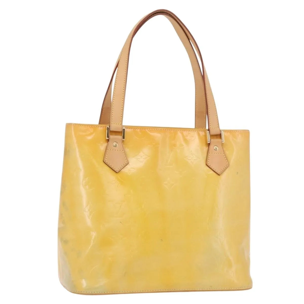 Louis Vuitton Houston Monogram Vernis Yellow Patent_Leather Handbag (Pre-Owned)