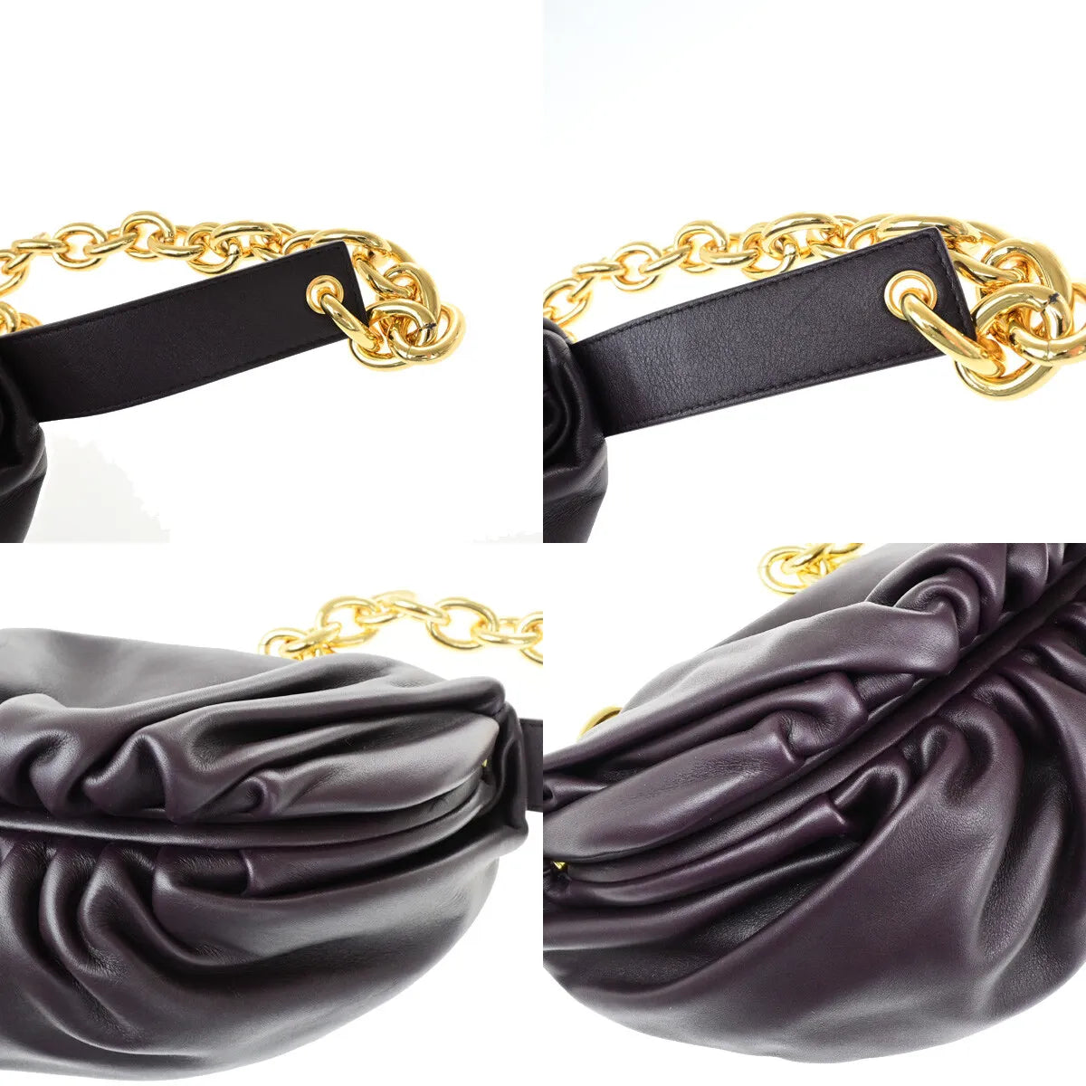 Bottega Veneta The Chain Leather Burgundy Leather Bag (Pre-Owned)