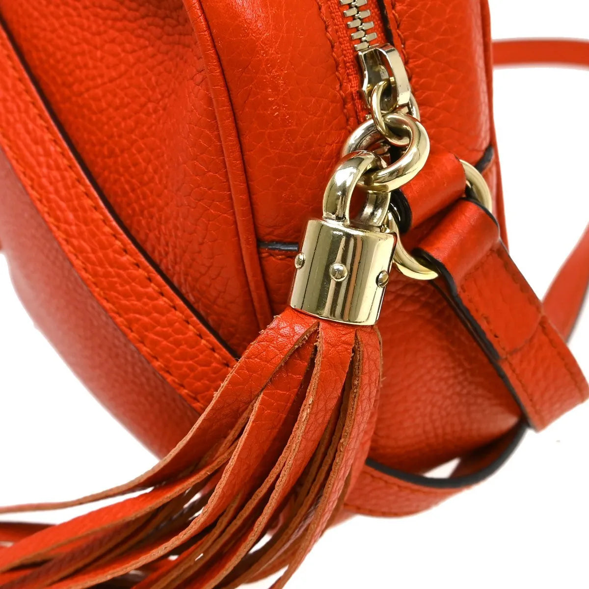 Gucci Soho Disco Leather Orange Leather Shoulder Bag Bag (Pre-Owned)