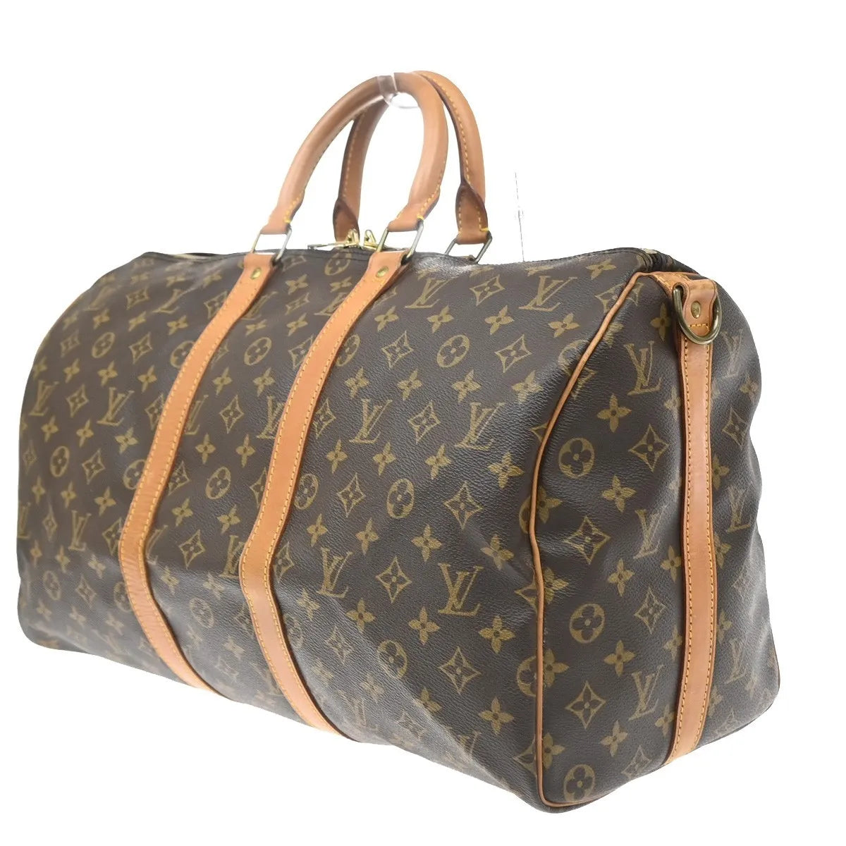 Louis Vuitton Keepall Bandoulière Monogram Brown Canvas Travel Bag Bag (Pre-Owned)