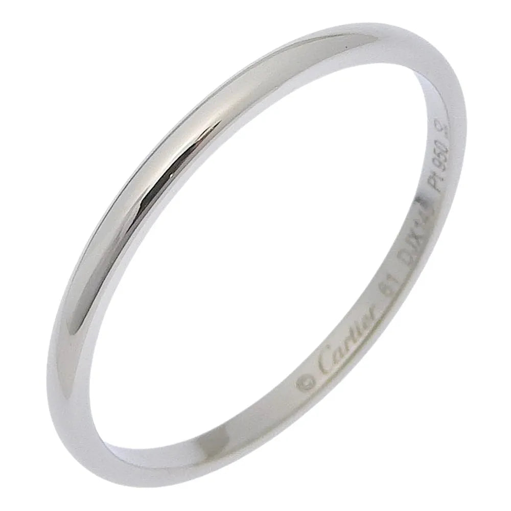 Cartier 1895 Wedding Band Platinum Silver Platinum Ring Jewelry (Pre-Owned)